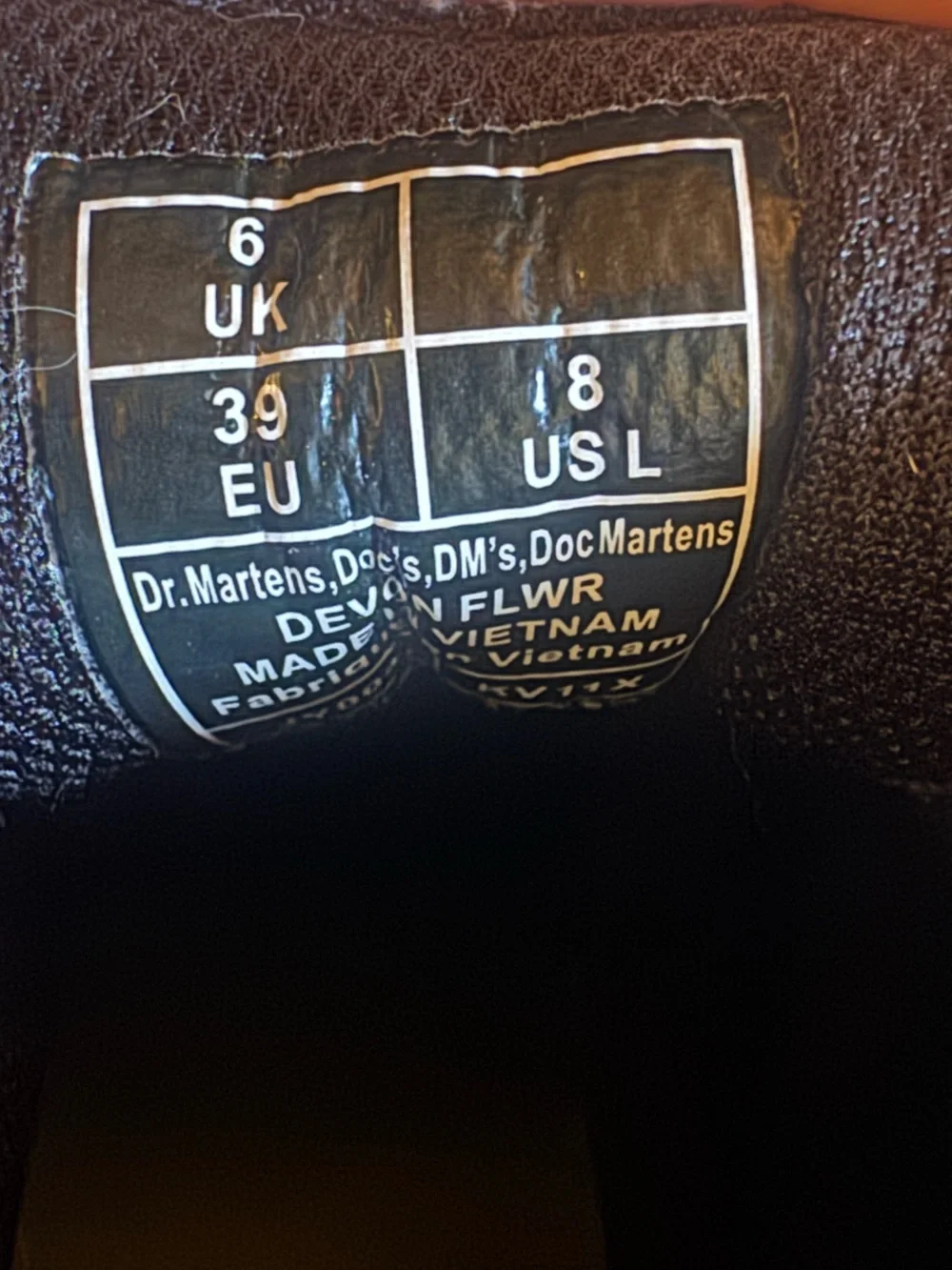 Dr. Martens Black Label Heel Tab Close-Up